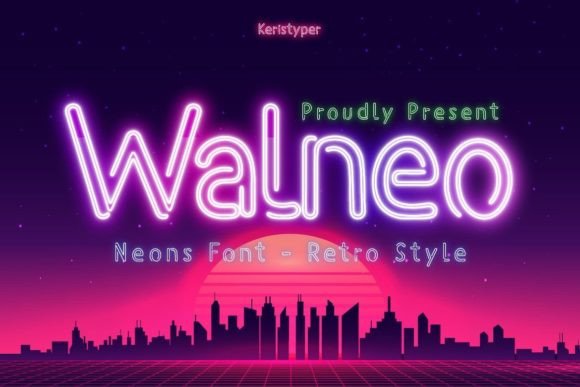 Walneo: A Display Font with Retro Neon Character